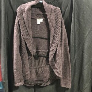Cold water Creek size‎ medium purple cardigan O-17